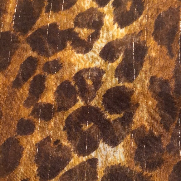 VINTAGE Cheeta Print Scarf Made in Italy Animal Print + Gold Stripe 62’x14.5” - Picture 6 of 16